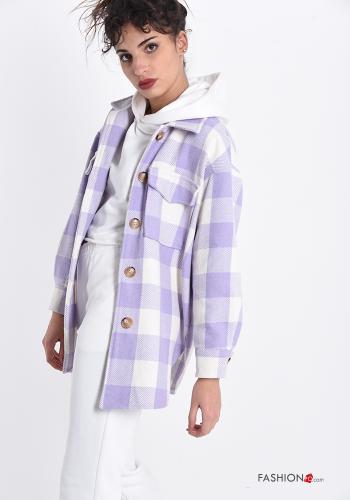 Chaqueta de Algodón  con botones con bolsillos Estampado Vichy - ph 3