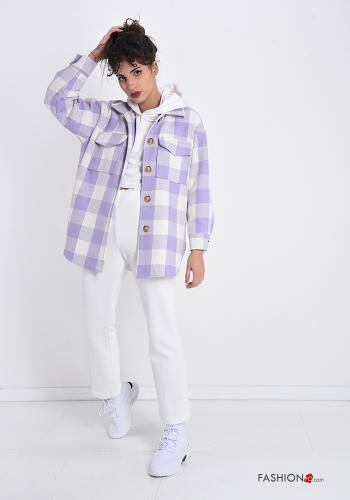 Chaqueta de Algodón  con botones con bolsillos Estampado Vichy - ph 5