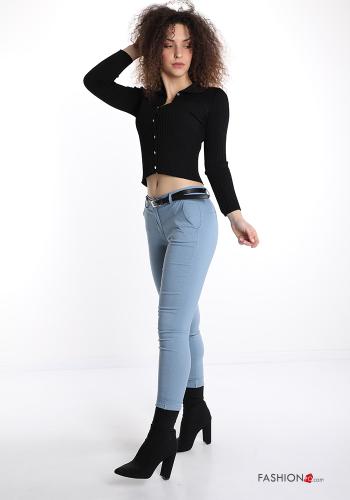 Trousers  with belt with buttons with zip with pockets - ph 5