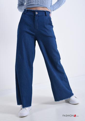Trousers in Cotton  with buttons with zip with pockets - ph 1