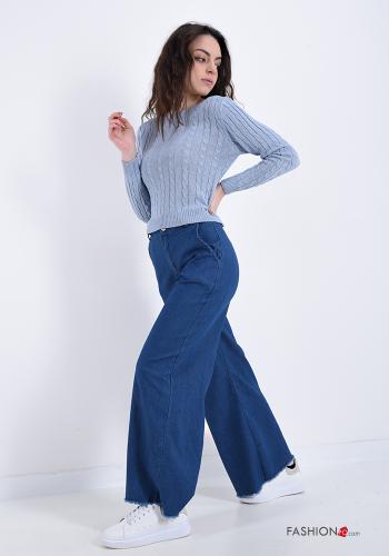Trousers in Cotton  with buttons with zip with pockets - ph 5