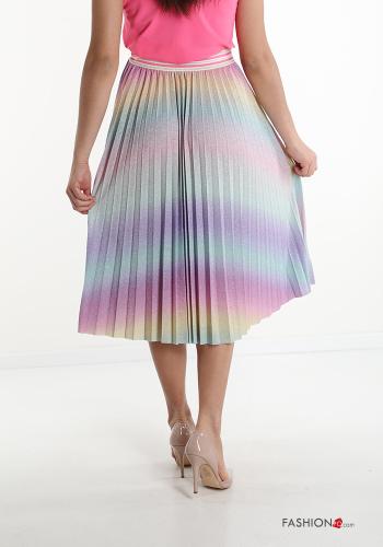 Jupe  plissé lurex Imprimé coloré - ph 2