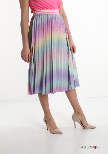 Jupe  plissé lurex Imprimé coloré - ph 3