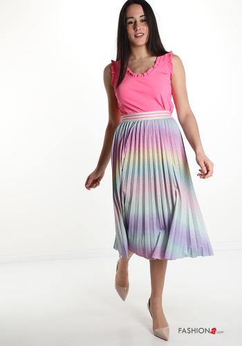 Jupe  plissé lurex Imprimé coloré - ph 5