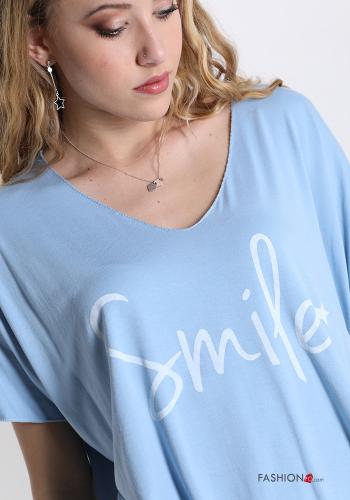 T-shirt  scollo a V Fantasia stampata - ph 4