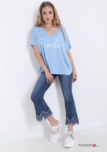 T-shirt  scollo a V Fantasia stampata - ph 5
