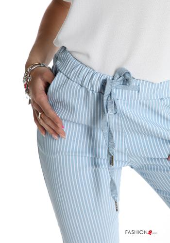 Streifenmuster Hose mit Taschen mit Schleife - ph 4