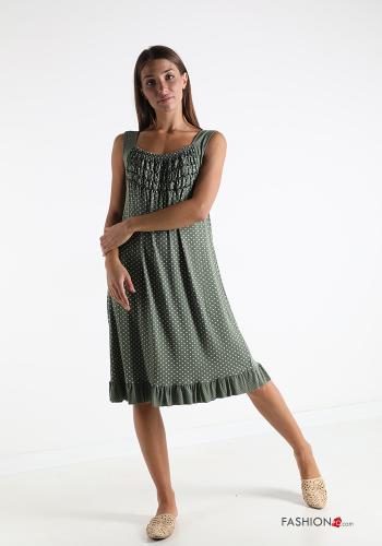 Polka-dot Sleeveless Dress with flounces - ph 1