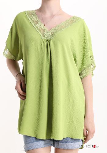 Spitze- Bluse mit V-Ausschnitt - ph 1