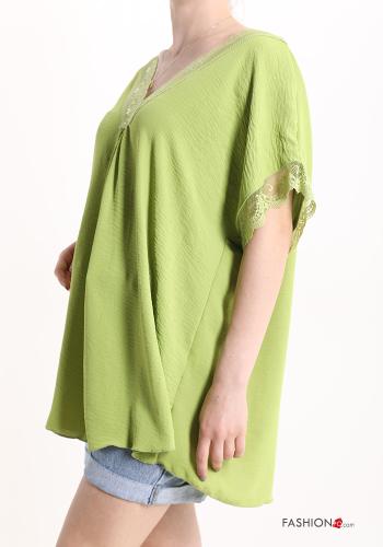 Spitze- Bluse mit V-Ausschnitt - ph 3