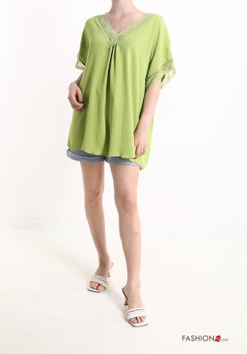 Spitze- Bluse mit V-Ausschnitt - ph 5