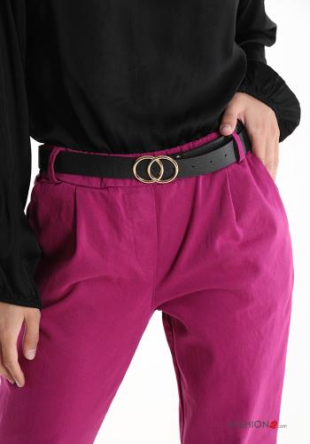 Pantalone in Cotone con bottoni con cintura con tasche - ph 4