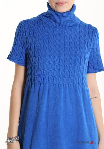 Vestido manga corta por la rodilla de cuello alto - ph 4