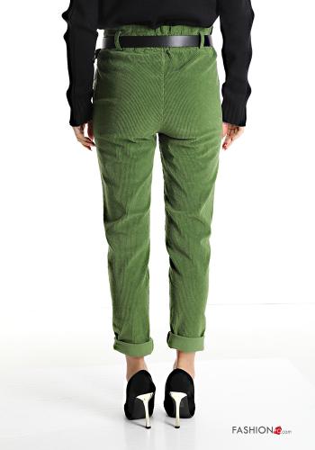 Pantalon en Coton en Velours avec ceinture avec poches - ph 2