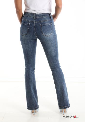 flared Cotton Jeans with pockets - ph 2