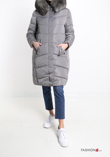 Puffer Jacket with pockets with hood with zip - ph 1