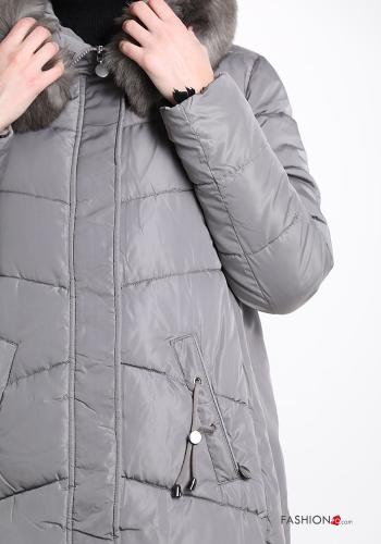 Puffer Jacket with pockets with hood with zip - ph 4
