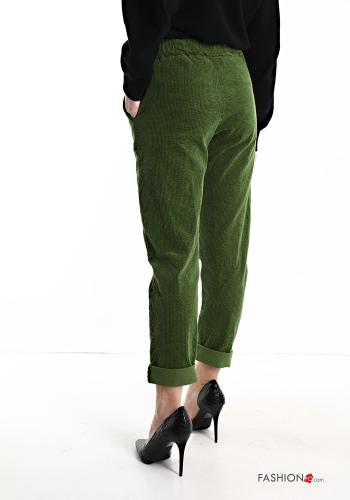 Pantalone in Cotone in velluto con tasche con fiocco - ph 2