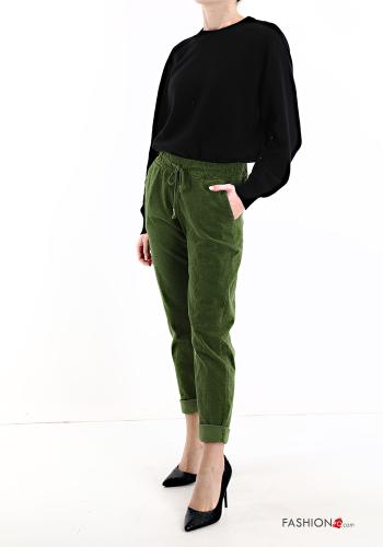 Pantalone in Cotone in velluto con tasche con fiocco - ph 5