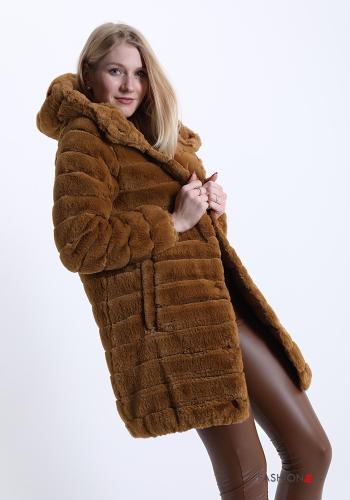 Down Jacket  with buttons reversible hooded with pockets - ph 1