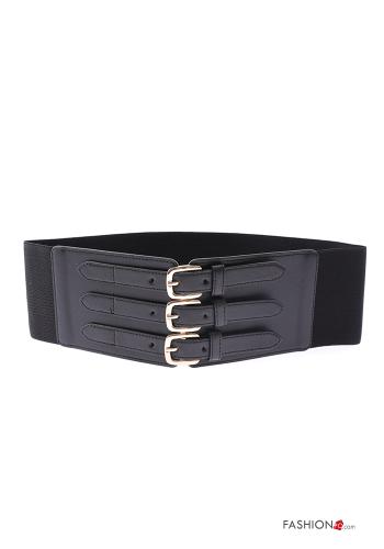 faux leather Belt with elastic