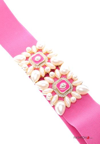 Cintura con elastico con perle con strass - ph 2