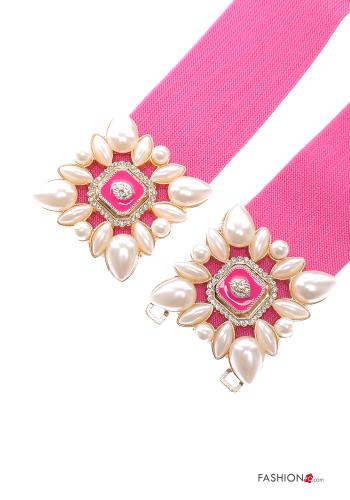 Cintura con elastico con perle con strass - ph 3