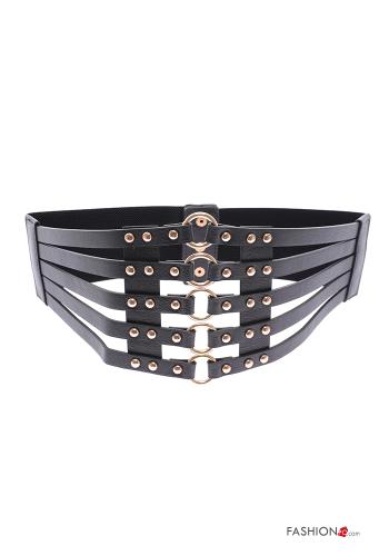 Belt with buttons with elastic with studs