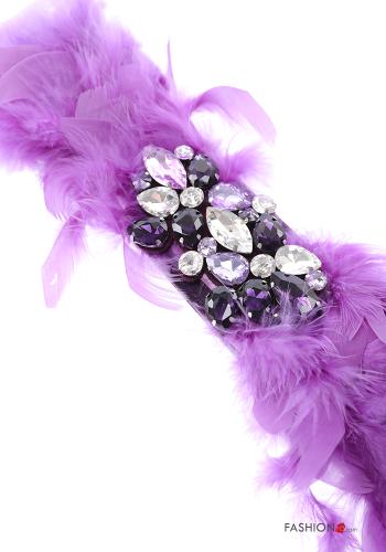Cintura con piume con elastico con bottoni con strass - ph 2