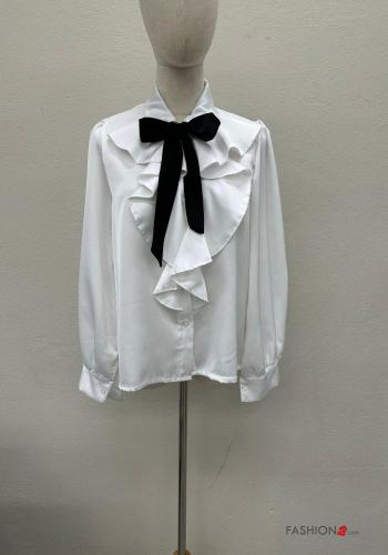 Shirt with flounces with bow