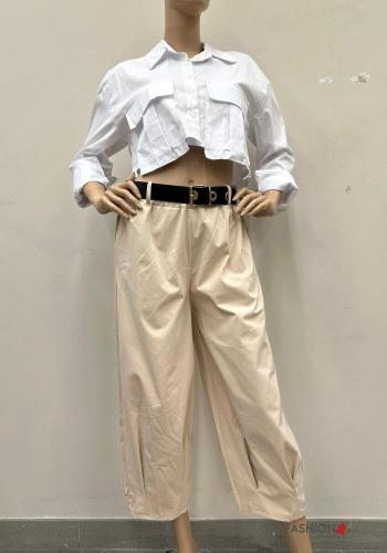 Pantalone in Cotone con cintura