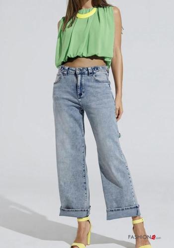 with buckle Cotton Jeans with buttons with zip - ph 1