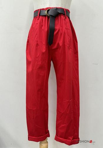 Chino aus Baumwolle mit Gürtel mit gummizug mit Taschen - ph 1