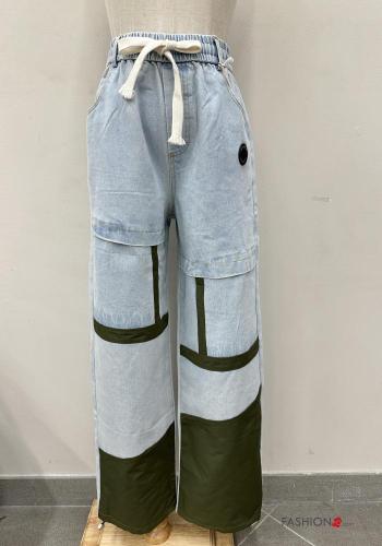 Jeans aus Baumwolle mit Taschen mit gummizug - ph 1