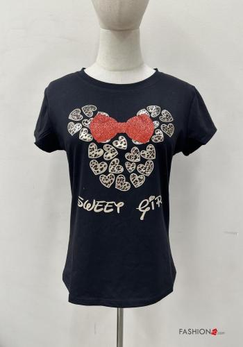 T-shirt in Cotone maniche corte girocollo Fantasia stampata - ph 1