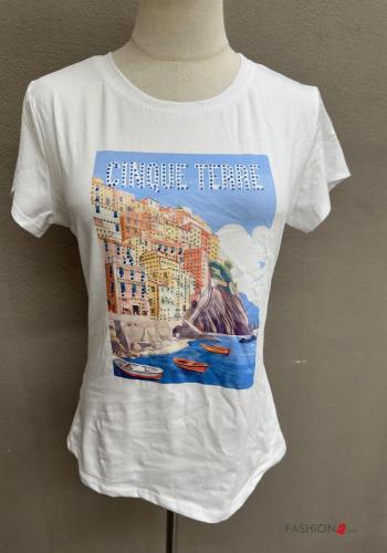 Places and countries print short sleeve crew neck Cotton T-shirt - ph 1