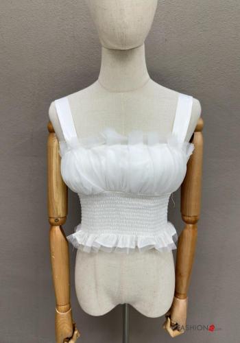 sleeveless mini tulle Top with elastic - ph 1