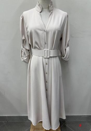 Kleid mit Gürtel mit Knöpfen - ph 1
