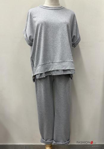 Coordinato in Cotone girocollo oversize maniche corte con elastico - ph 1