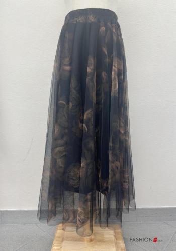 Gonna tulle Fantasia floreale con fodera con elastico - ph 1