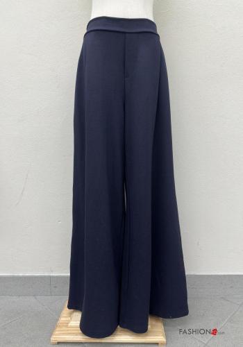Pantalone wide leg con tasche con elastico