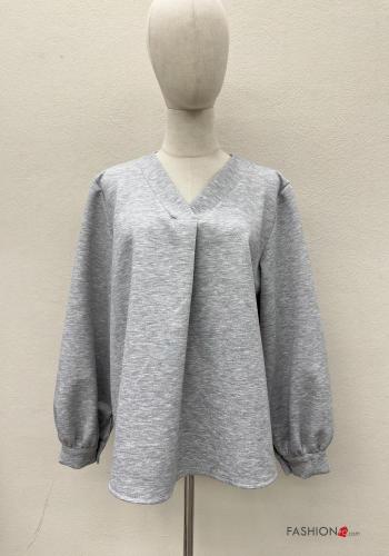 Maglietta a manica lunga oversize scollo a V