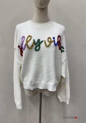 Maglione girocollo lurex maniche lunghe