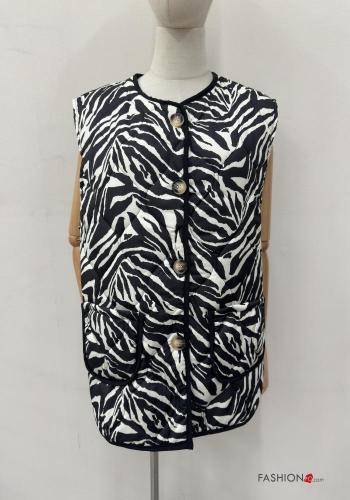 Animal print Gilet with buttons - ph 1