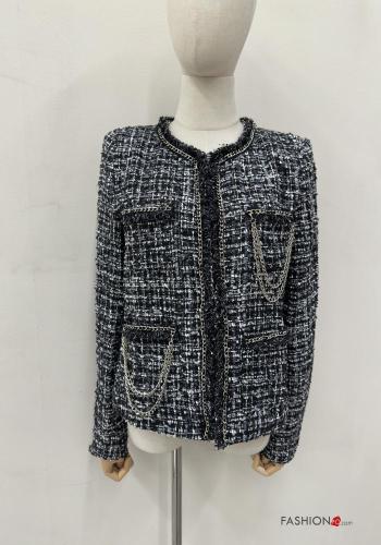 Tweed Jacke mit Taschen mit kette - ph 1