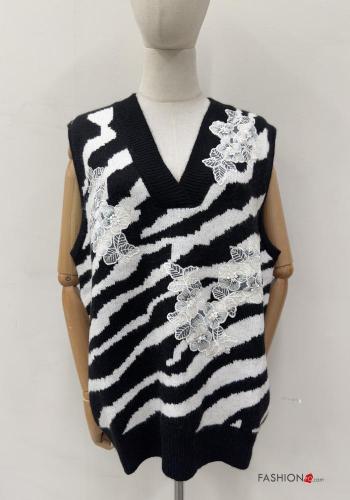 Animal print Gilet with v-neck - ph 1