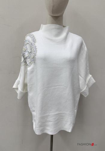 Rollneck 3/4 sleeve with pearls - ph 1