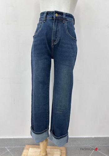 Jeans aus Baumwolle mit Knöpfen mit Reißverschluss mit Taschen