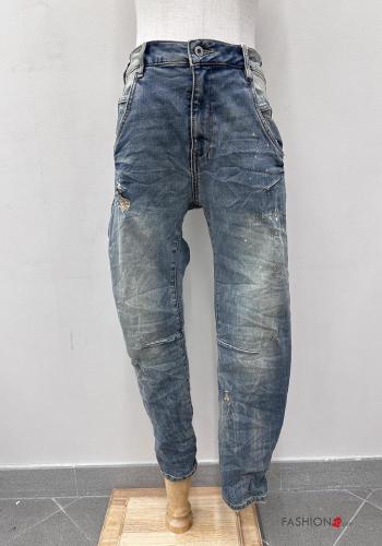 Cotton Jeans with buttons with zip with pockets - ph 1