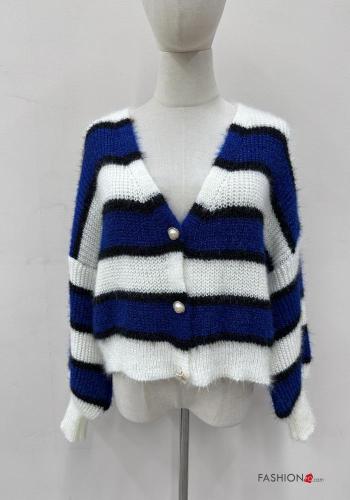 Striped Cardigan with buttons with v-neck - ph 1